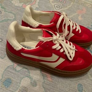 Steve Madden Red and White Sneakers